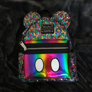 Disney Mickey Mouse Rainbow Sequin Mini Backpack